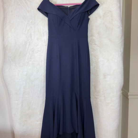 A0089 AQUA OFF SHOULDER FORMAL LONG  PARTY DRESS SIZE 6 - Picture 1 of 7